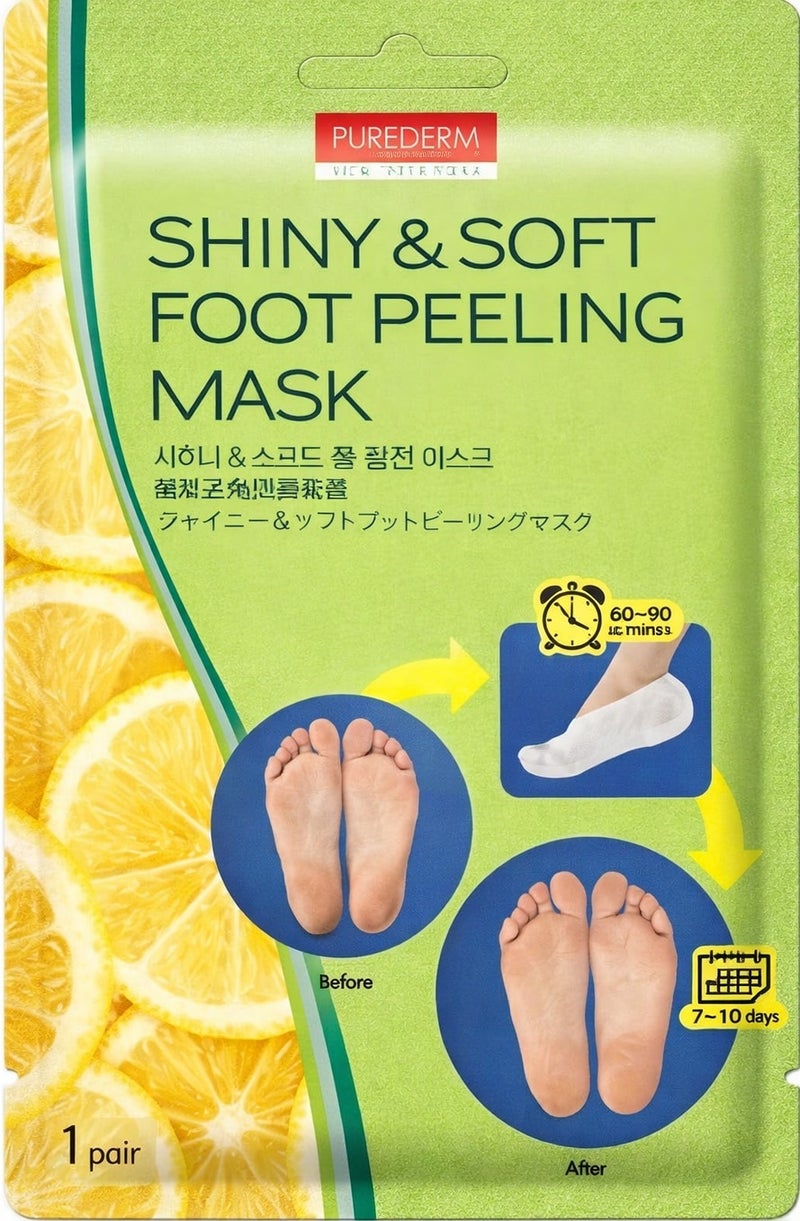 Purederm Shiny & Soft Foot Peeling Mask – Exfoliating Foot Care Treatment (1 Pair)